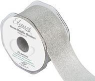 Eleganza Woven Metallic Shimmer Silver No.66  50mm x 20m - Ribbons