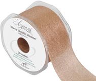 Eleganza Woven Metallic Shimmer Rose Gold No.87 50mm x 20m - Ribbons