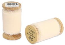Eleganza Frayed Edge Boho Chiffon 50mm x 5m Cream No.62 (1 Reel) - Ribbons