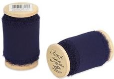 Eleganza Frayed Edge Boho Chiffon 50mm x 5m Navy Blue No.19 (1 Reel) - Ribbons