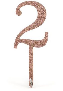 Acrylic Sparkling Fizz Rose Gold Cake Topper No.2 H150mm x W54mm - Partyware