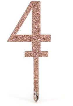 Acrylic Sparkling Fizz Rose Gold Cake Topper No.4 H150mm x W58.5mm - Partyware