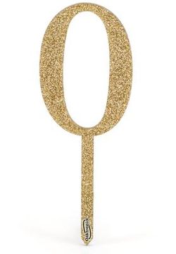 Acrylic Sparkling Fizz Gold Cake Topper No.0 H150mm x W51.5mm - Partyware