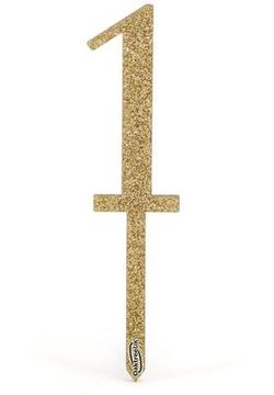 Acrylic Sparkling Fizz Gold Cake Topper No.1 H150mm x W33.5mm - Partyware