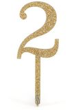 Acrylic Sparkling Fizz Gold Cake Topper No.2 H150mm x W54mm - Partyware