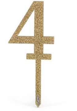 Acrylic Sparkling Fizz Gold Cake Topper No.4 H150mm x W58.5mm - Partyware