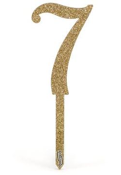 Acrylic Sparkling Fizz Gold Cake Topper No.7 H150mm x W50mm - Partyware