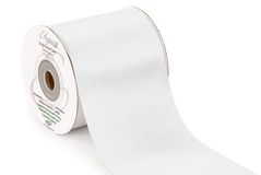 Eleganza Single Faced Sash Ribbon 100mm x 50m White No.01 - Ribbons