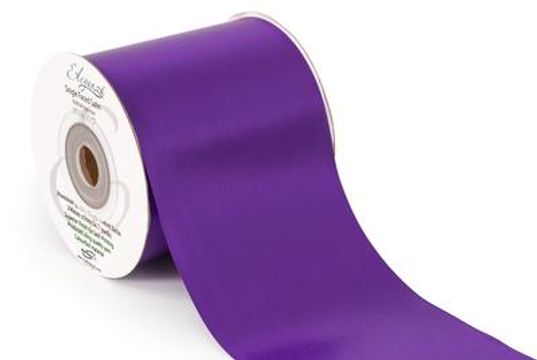 Eleganza Single Faced Sash Ribbon 100mm x 50m Purple No.36 - Ribbons