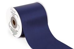 Eleganza Single Faced Sash Ribbon 100mm x 50m Navy No.19 - Ribbons