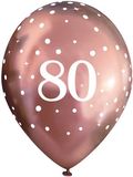 11inch Latex Balloons Sparkling Fizz Rose Gold 80th x 6pcs - Latex Balloons