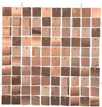 Sequin Wall Panel 30cm x 30cm Metallic Rose Gold (100 Squares) - Balloon Accessories