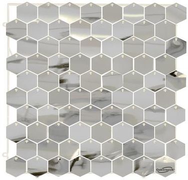 Sequin Wall Panel Hexagons 30cm x 30cm Metallic Silver (80 Hexagons) - Balloon Accessories