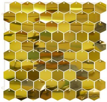 Sequin Wall Panel Hexagons 30cm x 30cm Metallic Light Gold (80 Hexagons) - Balloon Accessories