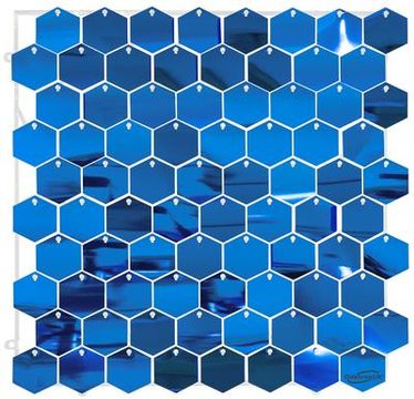 Sequin Wall Panel Hexagons 30cm x 30cm Metallic Light Blue (80 Hexagons) - Balloon Accessories