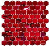 Sequin Wall Panel Hexagons 30cm x 30cm Metallic Red (80 Hexagons) - Balloon Accessories