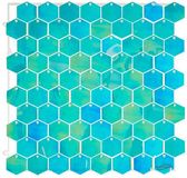 Sequin Wall Panel Hexagons 30cm x 30cm Iridescent Blue (80 Hexagons) - Balloon Accessories