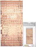 Oaktree Rectangle Foil Backdrop 1m x 2m Metallic Rose Gold - Partyware