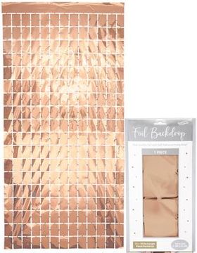 Oaktree Rectangle Foil Backdrop 1m x 2m Metallic Rose Gold - Partyware