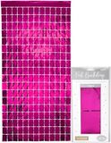 Oaktree Rectangle Foil Backdrop 1m x 2m Metallic Fuchsia - Partyware