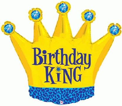 36inch / 91.5cm Birthday King Packaged - Foil Balloons