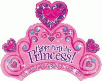 34inch HBD Princess Holographic (D) Packaged - Foil Balloons