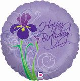 Spring Iris Birthday Holographic - Foil Balloons
