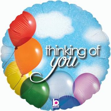 Thinking of You Balloon Sky Holographic - Foil Balloons