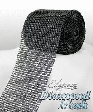 Eleganza Diamond Mesh 12cm x 9m Black No.20 - Accessories