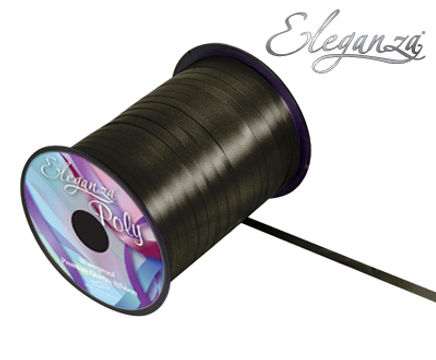 Eleganza Poly Curling Ribbon 5mm x500yds No.20 Black - Ribbons
