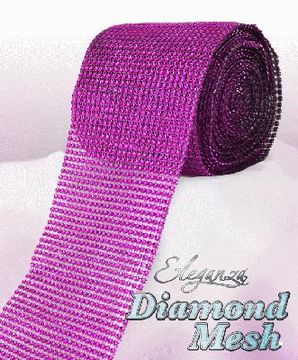 Eleganza Diamond Mesh 12cm x 9m Fuchsia No.28 - Accessories