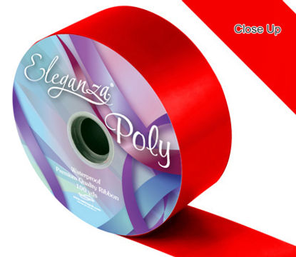 Eleganza Poly Ribbon 50mm x 91m (100yds) No.16 Radiant Red - Ribbons