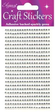 Eleganza Craft Stickers 3mm 418 gems Clear/Silver No.43 - Craft