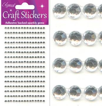 Eleganza Craft Stickers 4mm 240 gems Clear/Silver No.43 - Craft