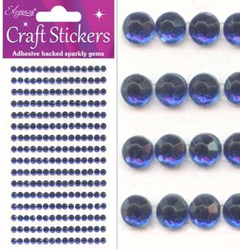 Eleganza Craft Stickers 4mm 240 gems Sapphire Blue No.72 - Craft