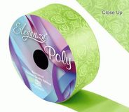 Eleganza Poly 50mm x 50m Elegant Rose Print Lime Green - Ribbons