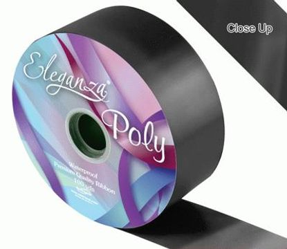 Eleganza Poly Ribbon 50mm x 91m (100yds) No.20 Black - Ribbons