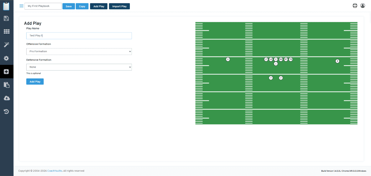 Adding First Play to Playbook - Step 2