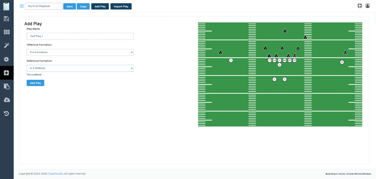 Adding First Play to Playbook - Step 3