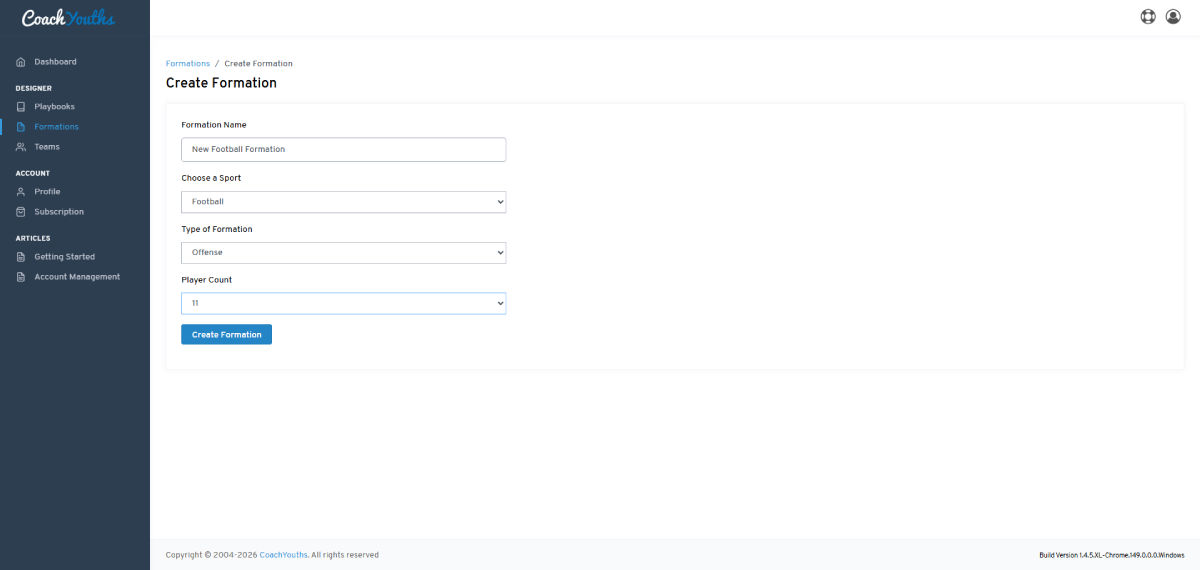 Create Custom Formation - Step 3