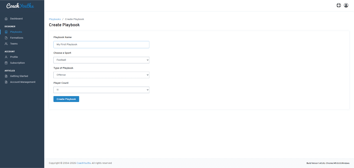 Creating First Football Playbook - Step 2