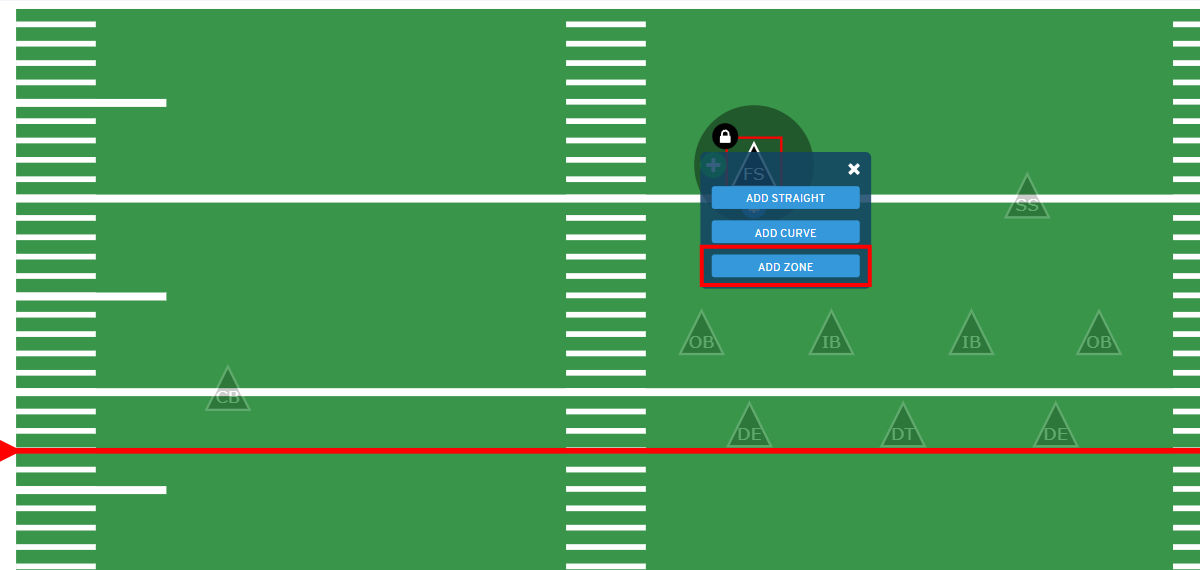 Drawing Routes - Defensive Zone Route Menu