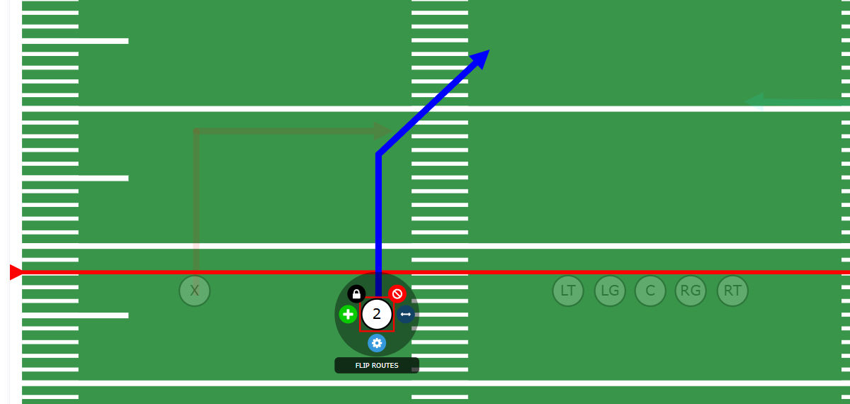 Flipping Routes - Example (Corner Route Flipped to a Post Route)
