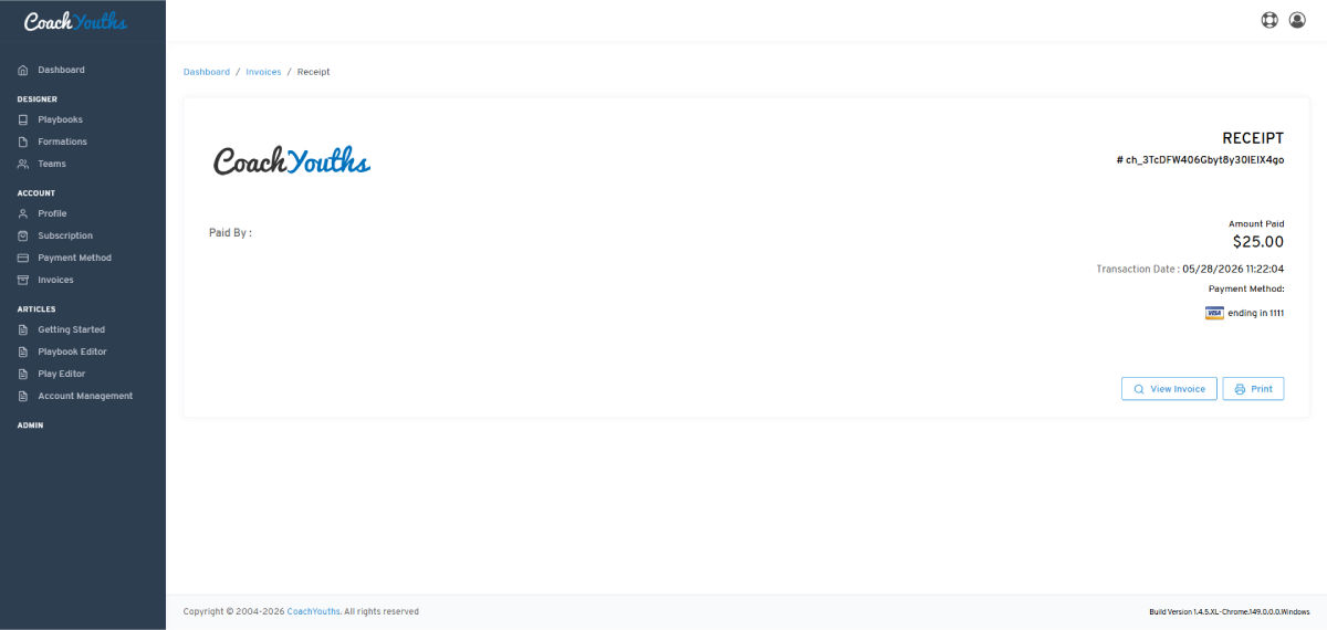 Get Invoices - Payment Receipt Example