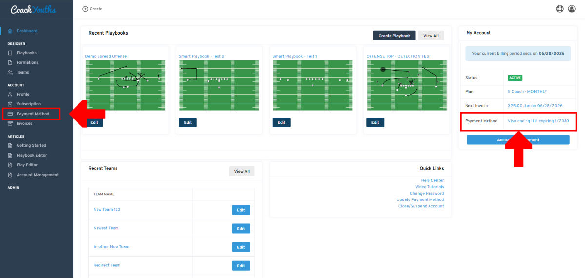 Manage Payment Methods