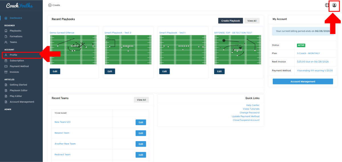 Manage Profile