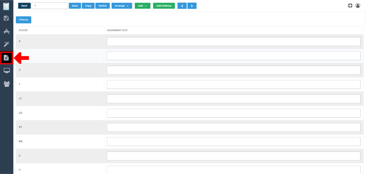 Play Editor Overview - Player Assignment Text
