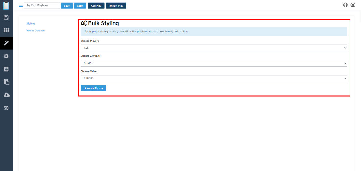 Feature: Bulk Edit Player Styling