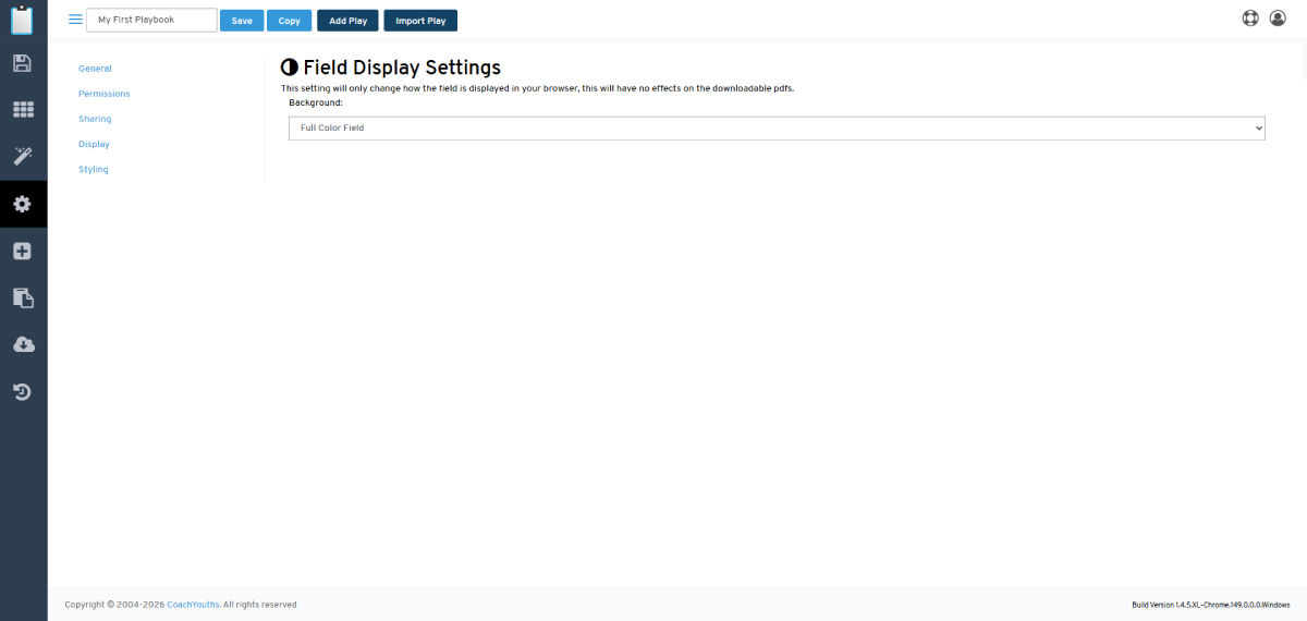 Playbook Settings - Display