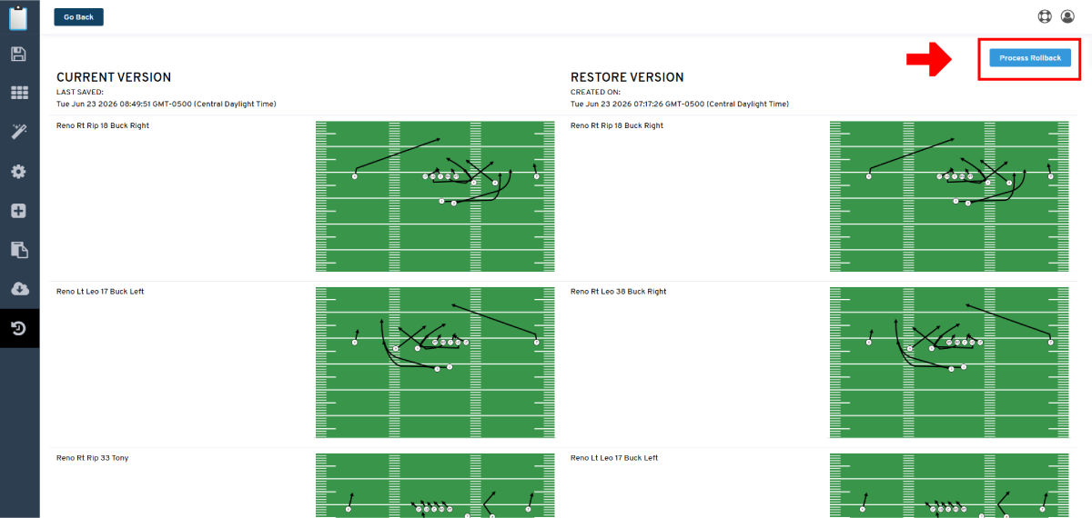 Playbook Editor - Rollback to Version